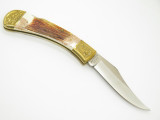 Vtg Parker Imai KF-540 Seki Japan Wildlife Condor Stag Bone Folding Hunter Knife