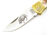 Vtg Parker Imai KF-538 Seki Japan Wildlife Boar Bone Stag Folding Hunter Knife