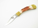 Vtg Parker Imai KF-541 Seki Japan Wildlife Goose Bone Stag Folding Hunter Knife
