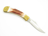 Vtg Parker Imai KF-541 Seki Japan Wildlife Goose Bone Stag Folding Hunter Knife