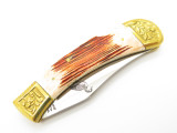 Vtg Parker Imai KF-541 Seki Japan Wildlife Goose Bone Stag Folding Hunter Knife