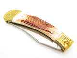 Vtg Parker Imai KF-541 Seki Japan Wildlife Goose Bone Stag Folding Hunter Knife