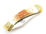 Vtg Parker Imai KF-542 Seki Japan Wildlife Eagle Bone Stag Folding Pocket Knife
