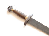 Mike Fannin 21.5" Scramasax Handmade Custom Damascus Viking Knife Gladius Sword