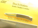 Vtg Buck 529W1P USA Faux Lizard Folding Lockback Pocket Knife And Wallet Combo