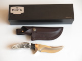 BUCK CUSTOM LIMITED 408 KALINGA PRO S30V ELK STAG & BUFFALO FIXED HUNTING KNIFE
