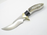 BUCK CUSTOM LIMITED 408 KALINGA PRO S30V ELK STAG & BUFFALO FIXED HUNTING KNIFE