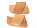Pack Of 2 - Leather Side Draw Stockman Trapper Folding Pocket Knife Sheath Case