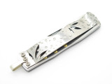 Mcusta MC154 Take Seki Japan AUS8 Micarta Bamboo Folding Money Clip Pocket Knife