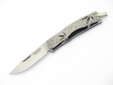 Mcusta MC-151 Take Seki Japan AUS-8 Ebony Bamboo Folding Money Clip Pocket Knife