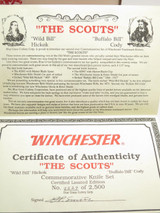 Vtg 1988 Winchester UMC The Scouts Wild Buffalo Bill Trapper Folding Knife Set