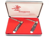 Vtg 1988 Winchester UMC The Scouts Wild Buffalo Bill Trapper Folding Knife Set