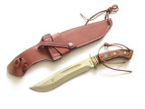 Vtg Tak Blade Fukuta Grizzly Seki Japan Big Fixed Bowie Hunting Knife & Sheath