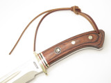 Vtg Tak Blade Fukuta Grizzly Seki Japan Big Fixed Bowie Hunting Knife & Sheath