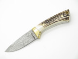 Vtg Muela Damascus Colibri Spain Limited Whitetails Stag Fixed Hunting Knife
