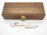 Vtg 1984 Olympics Schrade 152 Sharpfinger Gold Etch US Shooting Team Fixed Knife