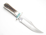 Custom Limited RRR Leroy Remer Schrade Bowie Knife Elk Stag Fixed Hunting Knife