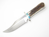 Custom Limited RRR Leroy Remer Schrade Bowie Knife Elk Stag Fixed Hunting Knife