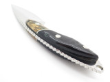 Buck 196 Mini Alpha Hunter Custom Buffalo Horn Small Fixed Blade Hunting Knife