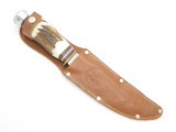 Vtg Kissing Crane 715 Buffalo Rostfrei German Stag Fixed 5" Blade Hunting Knife
