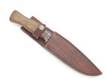 Vtg Seki Cut Japan 10" Black Fixed Blade Hunter Tactical Hunting Knife & Sheath