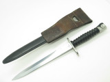 Vtg Wenger Low Sn 83300 Swiss Army Surplus Bayonet Knife & Scabbard