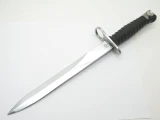 Vtg Wenger Low Sn 85376 Swiss Army Surplus Bayonet Knife & Scabbard Leather Frog