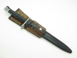 Vtg Victorinox Low Sn 55174 Swiss Army Surplus Bayonet Knife Scabbard 1960s Frog