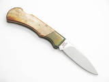 Vtg Parker National Blade Seki Japan AUS6A Ship Scrimshaw Folding Pocket Knife