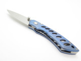 Vtg Seki Cut Hiro Japan Prototype Blue Gentleman Linerlock Folding Pocket Knife