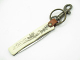 Ranger Outdoor Sakai Seki Japan Key Ring Folding Pocket Knife Pheasant Scrimshaw