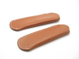 Lot 2 - Leather Stockman Trapper Folding Pocket Knife Sheath Buck 301 Case