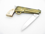 Vtg Parker Seki Japan Wild West Figural Revolver Six Shooter Pistol Knife Pocket