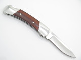1992 Buck 500 Duke Wood Handle Folding Hunter Lockback Pocket Knife - No Sheath
