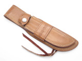 Vtg Buck 119 Custom Natural Leather Fixed Blade Knife Shadow Sheath