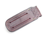 VINTAGE CASE XX 4.5" BASKETWEAVE MAROON LEATHER FOLDING HUNTER POCKET KNIFE SHEATH