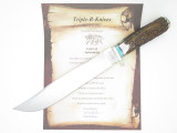 Custom RRR Leroy Remer Marbles Trailmaker Elk Stag Limited Fixed Bowie Knife