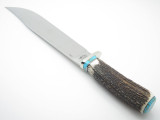 Custom RRR Leroy Remer Marbles Trailmaker Elk Stag Limited Fixed Bowie Knife