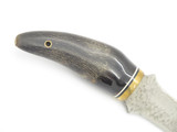 Vtg United UC740 Flinthorn Seki Japan Chip Flint Buffalo Horn Fixed Dagger Knife