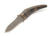 Vtg United UC740 Flinthorn Seki Japan Chip Flint Buffalo Horn Fixed Dagger Knife