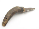 Vtg United UC740 Flinthorn Seki Japan Chip Flint Buffalo Horn Fixed Dagger Knife