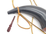 HANDMADE JOHN NELSON IDAHO 10.25" BUFFALO MOUNTAIN MAN BLACK POWDER RIFLE HORN