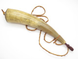 HANDMADE JOHN NELSON IDAHO 11.25" FRONTIER STYLE MOUNTAIN MAN BLACK POWDER HORN