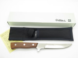 Vtg NOS Hattori Seki Japan Custom 10" Fixed Blade Hunting Knife Black Sheath