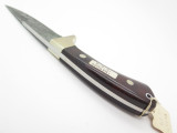 Vtg Custom Seki Japan 1/1 Burlwood Parker Damascus Fixed Blade Hunting Knife