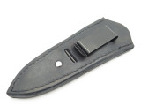 Custom USA Black Leather Fixed 4" Blade Dagger Knife Boot Belt Clip Sheath