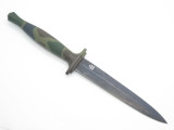 Vtg Fukuta Camo Seki Japan AUS-6A Fairbairn Sykes Commando Combat Dagger Knife