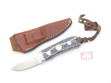 Vintage G. Sakai Seki Japan Small Corian Fixed Blade Hunting Knife And Sheath
