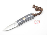 Vintage G. Sakai Seki Japan Small Corian Fixed Blade Hunting Knife And Sheath