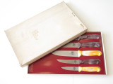 Vtg Cana Cut Seki Japan Set of 5 Japanese Chef Slicer Kitchen Cutlery Knife